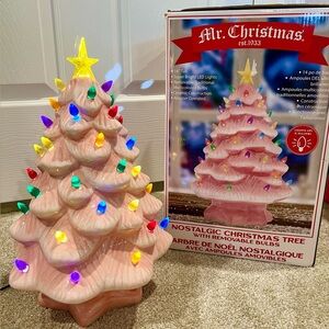 Nostalgic Pink Ceramic Mr. Christmas Tree 14” Tall